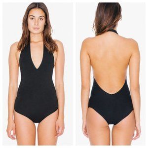 VINTAGE AMERICAN APPAREL V-NECK BLACK BODYSUIT